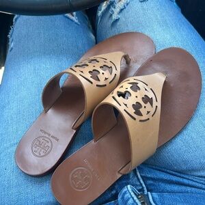 Gently used Tory Burch tan leather sandals